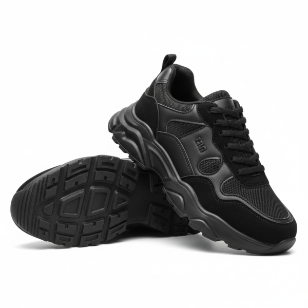 Men Black Breathable Lightweight Casual Sneakers